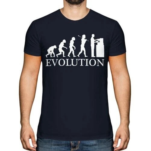 BARISTA EVOLUTION OF MAN MENS T-SHIRT TEE TOP GIFT COFFEE MAKING MACHINE LOVER