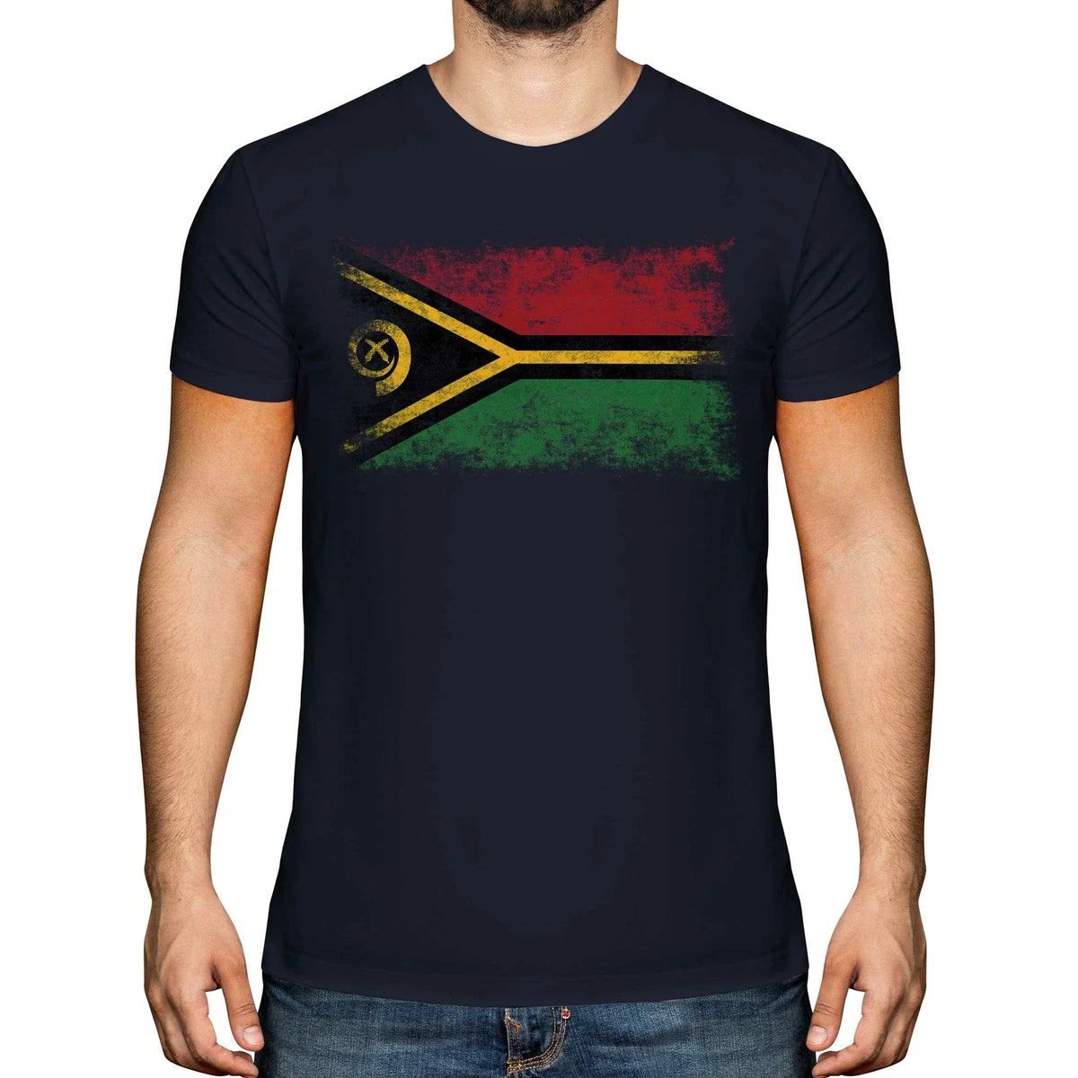 VANUATU DISTRESSED FLAG MENS TOP NI-VANUATU VANUATUAN GIFT SHIRT Unisex