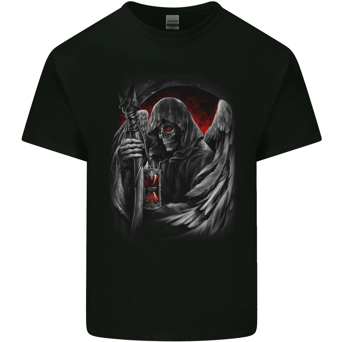 Grim Reaper Biker Gothic Heavy Metal Skull Mens Cotton Tee Top Unisex