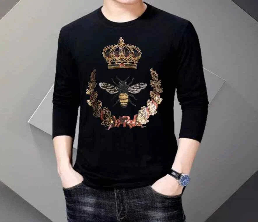 New Men Fashion Diamond Bee Crown Rhinestones Luxury High Quality Unisex