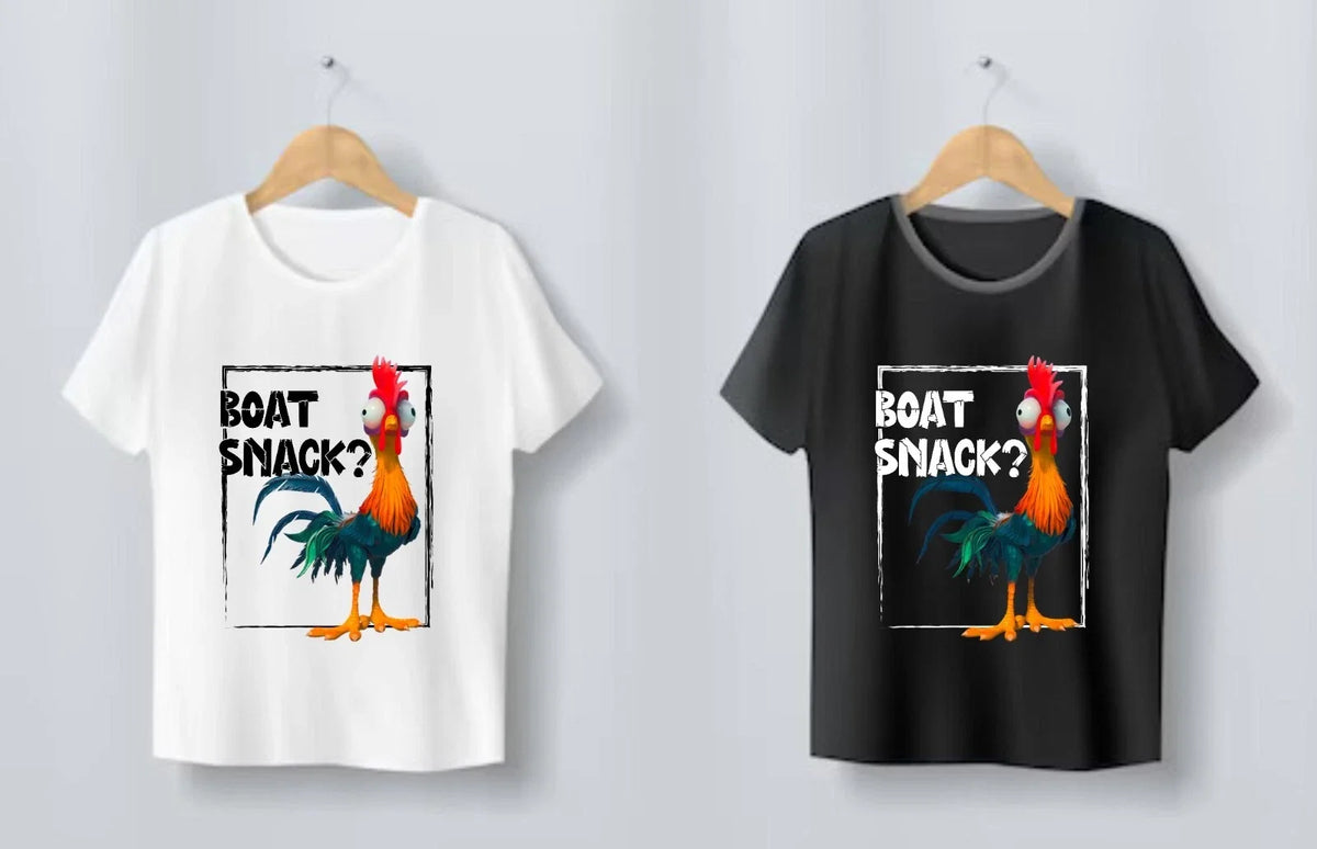 Hei hei , Boat snack?, Moana cartoon, Funny character unisex tee Top Unisex