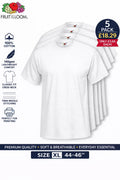 5xFruit of the Loom Size XL White T Shirts 100% Cotton Plain Tee Men-£3.66 each Unisex