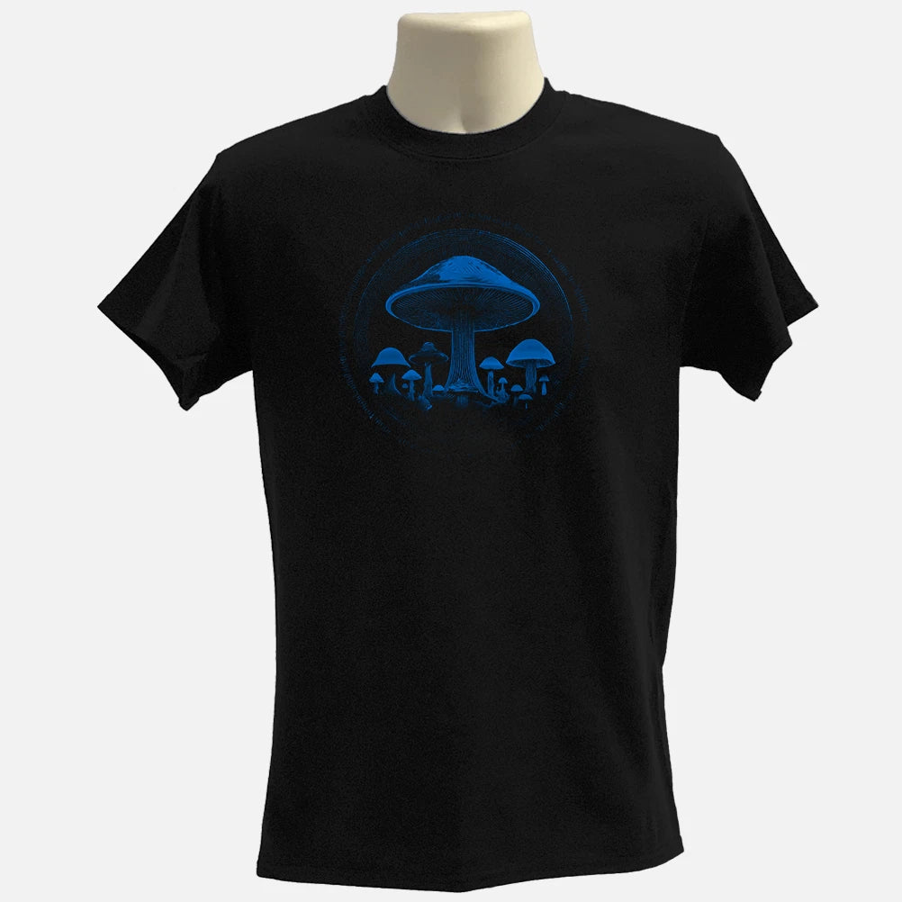 Vintage Mushroom T Shirt Psychedelic Forest Graphic Organic Cotton Unisex Tee