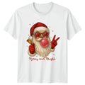 Merry And Bright Santa Claus Christmas Mens Womens Graphic Tee