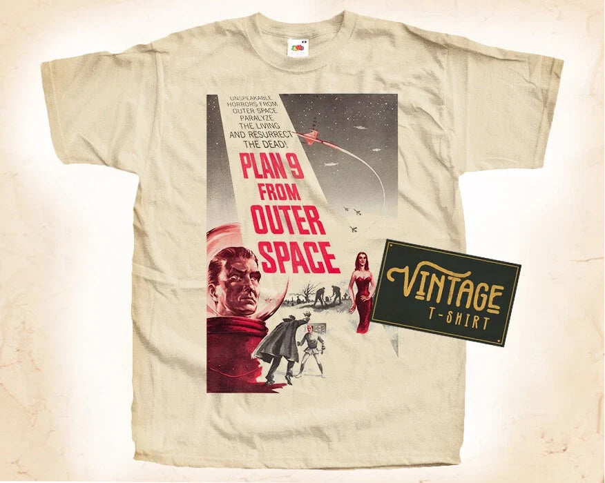 Plan 9 from Outer Space V1 Vintage T Shirt for Men Woman Unisex NATURAL S-5XL Unisex