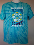 CELESTIAL SEASONINGS TEA "Flower Power" Tie-dyed , NEW, 100% Cotton SMALL Unisex