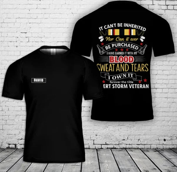 Custom name Desert Storm Veteran 3D Unisex