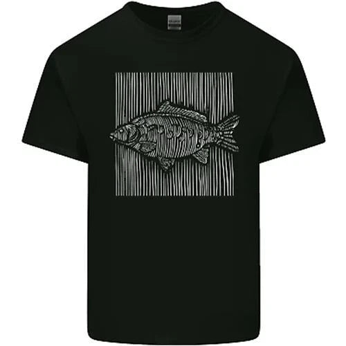 Carp Lines Fishing Fisherman Fish Angling Mens Cotton Tee Top Unisex