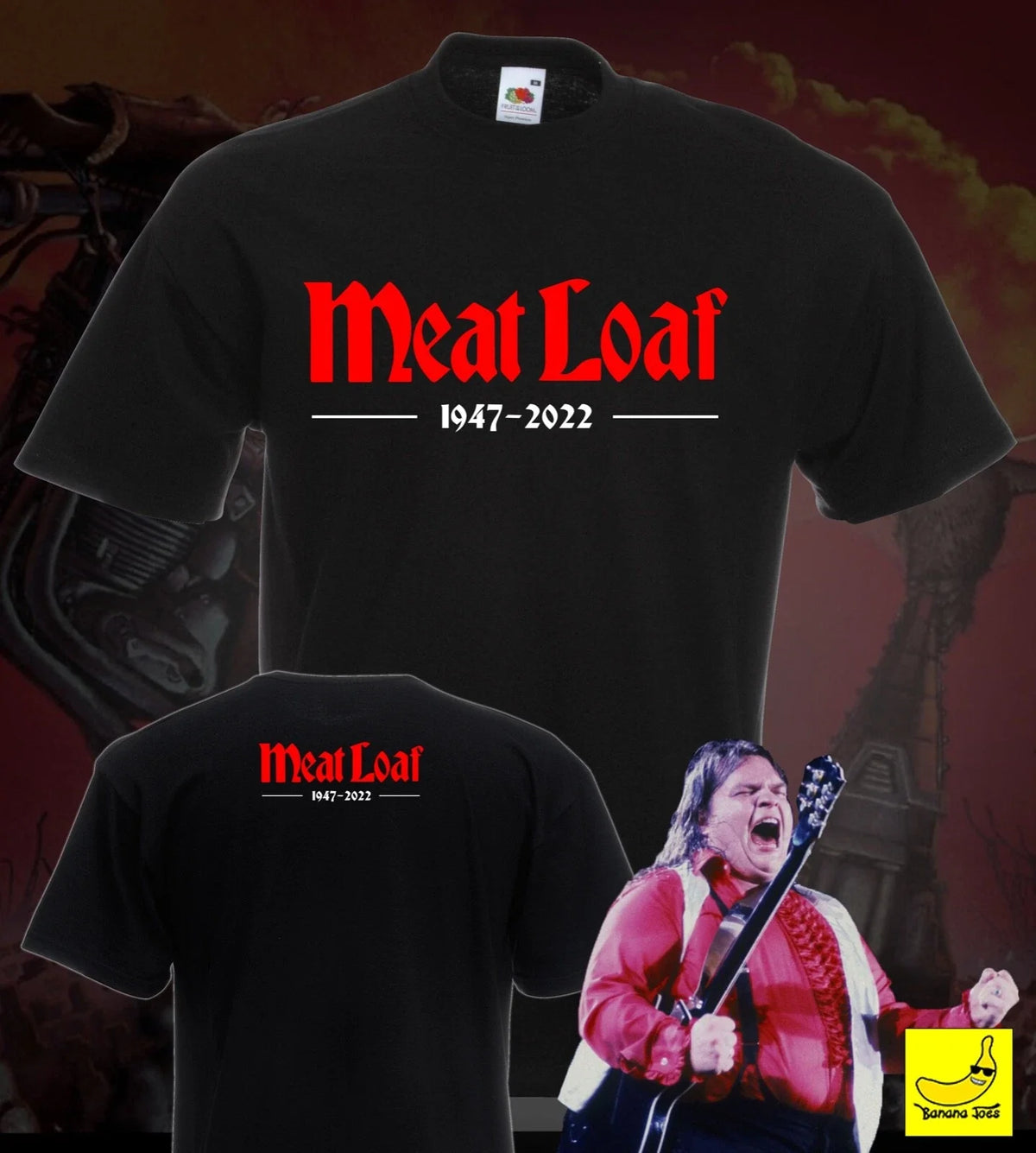 Meat Loaf Tribute Bat Out Of Hell RIP 1947 - 2022 Rock Music Gift Tee Unisex
