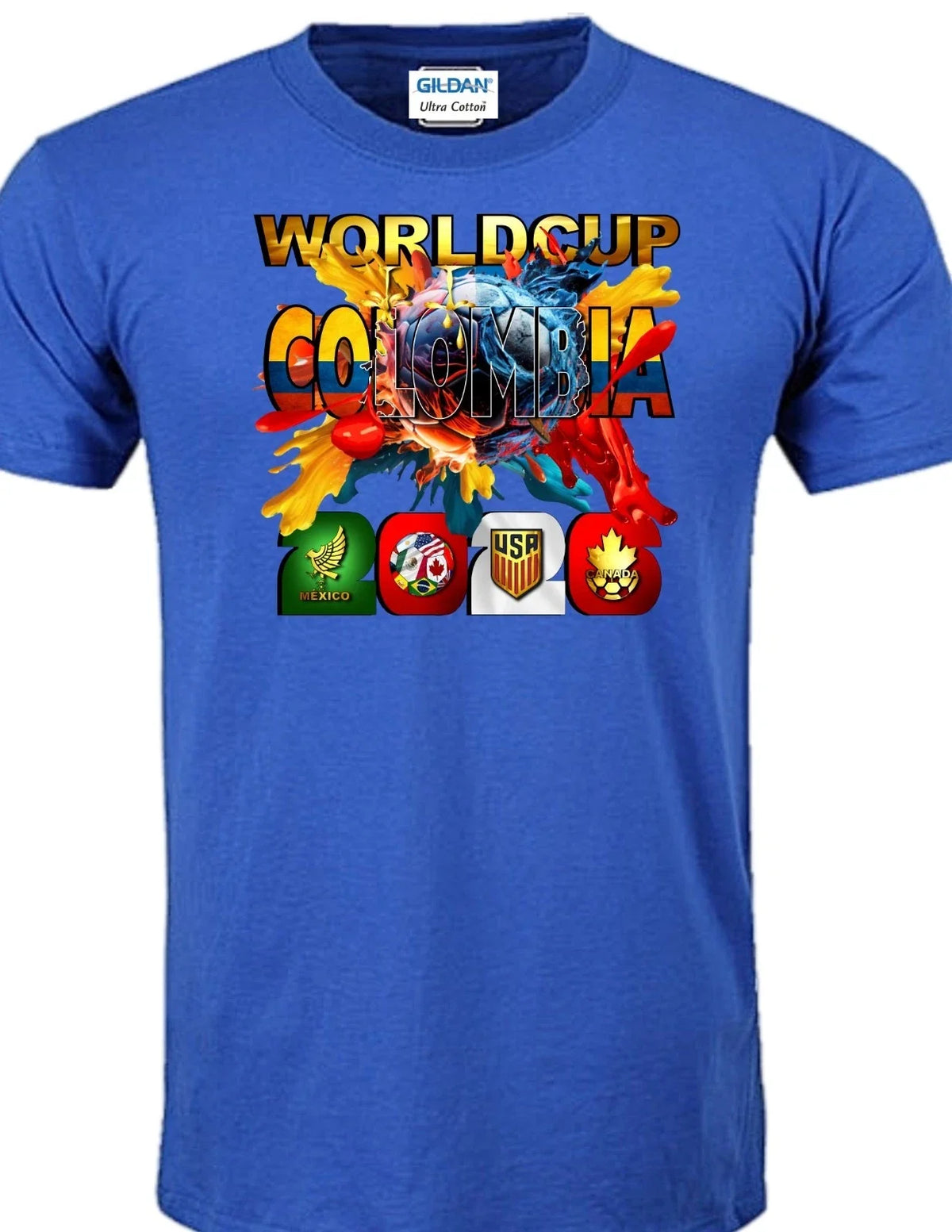 COLOMBIA SOCCER WORLD CUP 2026 100% COTTON 100% PRESHRUNK GILDAN Unisex