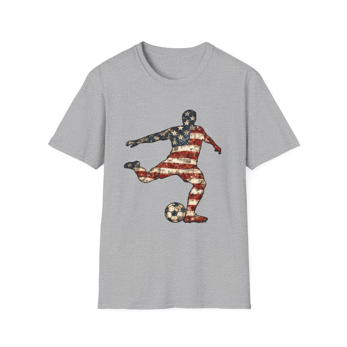 USA Flag Soccer Player American Patriotic Football Graphic Tee Unisex