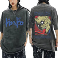 Unisex Dorohedoro Kaiman Shirt S-XXL Washed Black Y2K Anime Manga Graphic Tee Unisex