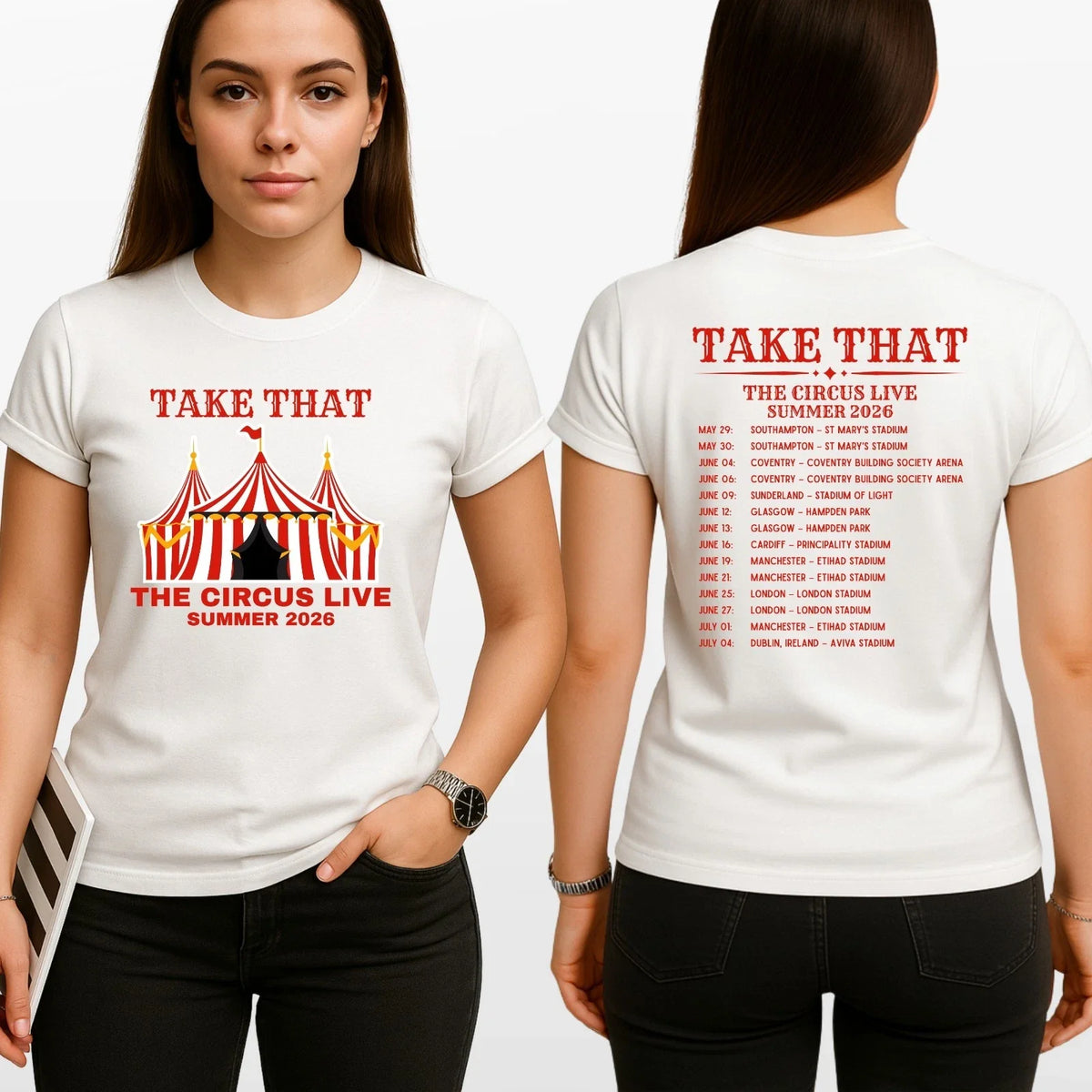 Take That The Circus Live Tour 2026 Inspired 2 Sided Unisex Music Fan Unisex