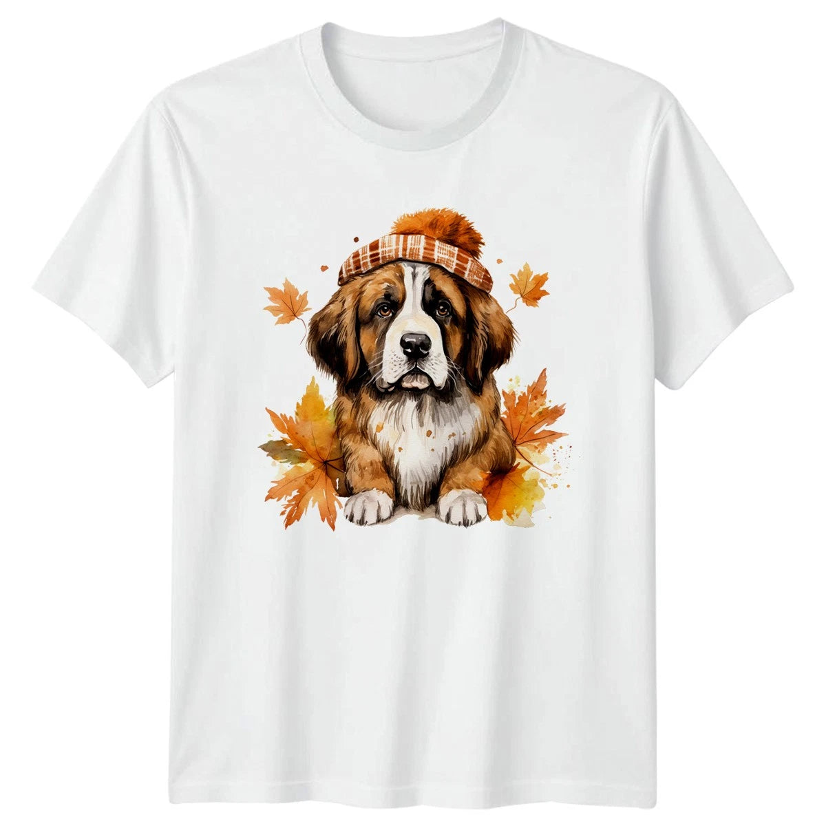 Cozy Autumn Vibes Saint Bernard Dog T-Shirt Saint Bernard Dog Lovers