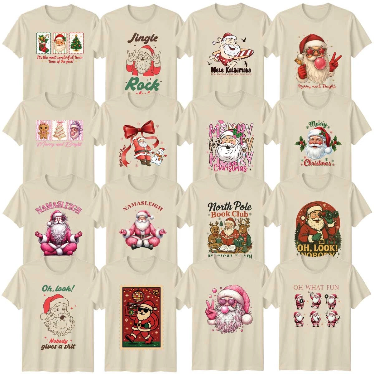 Novelty Christmas Adult T-Shirt Santa Claus Christmas Gift