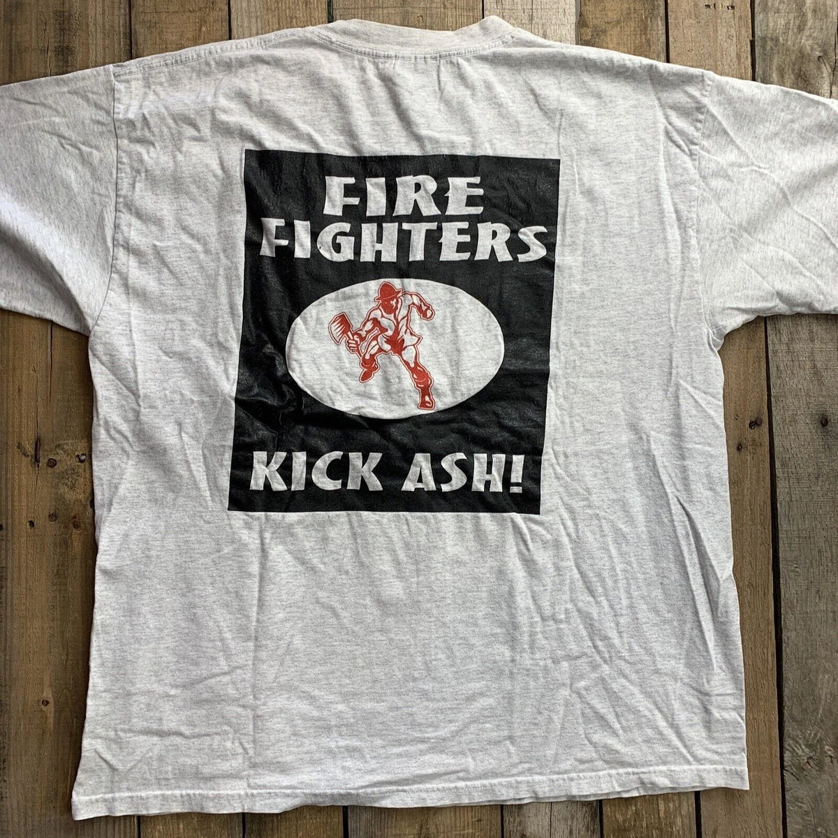 Gildan T-Shirt Men's Heather Grey XL Ultra Cotton Firefighters Graphic Tee