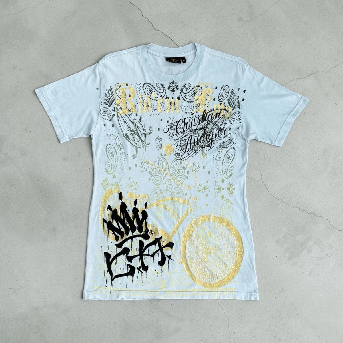 Vintage Christian Audigier Los Angeles Y2K Graphic T-Shirt Men's S Made USA