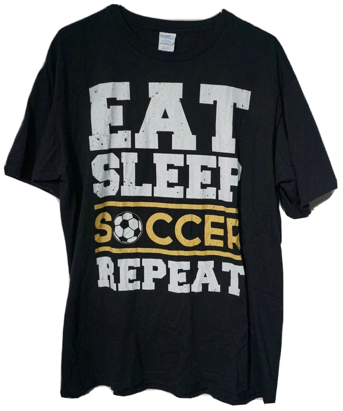 EAT SLEEP SOCCER REPEAT Men XL Black NEW Unisex