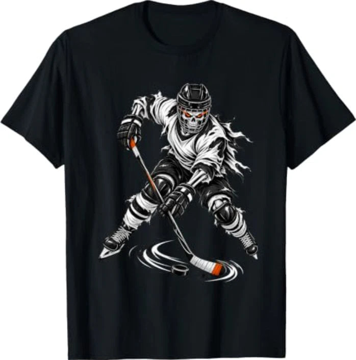 Hockey Skeleton Halloween Halloween Hockey T-Shirt