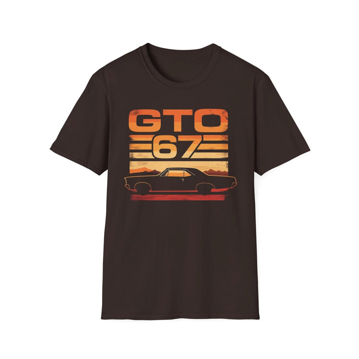 GTO 67 Retro Sunset Car T-Shirt Classic Muscle Graphic Tee