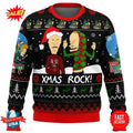 Xmas Rock Beavis and Butthead Ugly Christmas Sweater