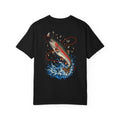 Rainbow Trout Mayfly Hatch Fly Fishing T-Shirt Black Back Print