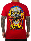 Sullen Men's Raise Hell Short Sleeve Premium Skull in Flames Tattoo Tee Unisex