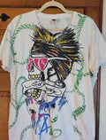 RARE Ed Hardy Y2K Skull Graphic Tee in White with Multicolor Print