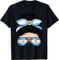 Argentina Soccer Fan Messy Bun Flag Sunglasses Unisex