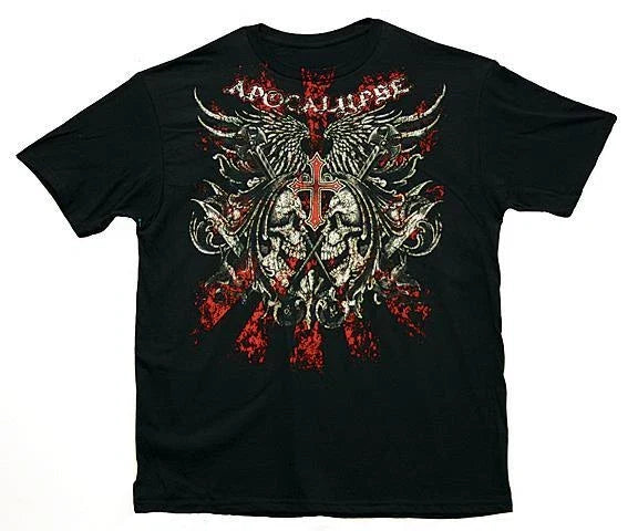 APOCALYPSE SKULLS WITH CROSS T SHIRT 100% soft cotton fitted tee war voodoo#3 Unisex