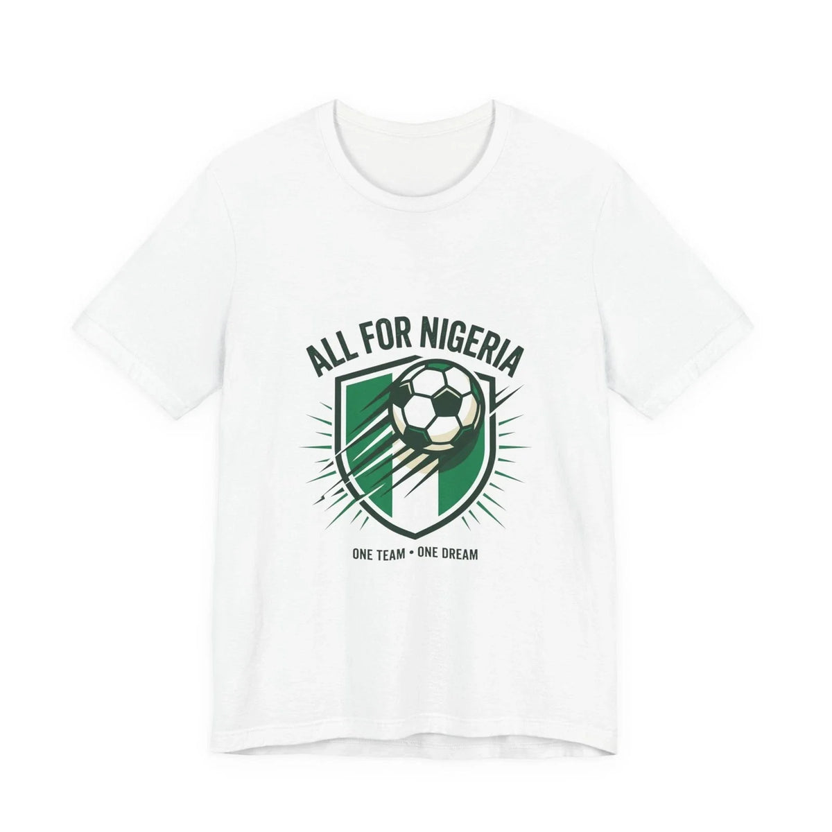All For Nigeria Soccer Shield Tee | country pride, retro soccer Unisex