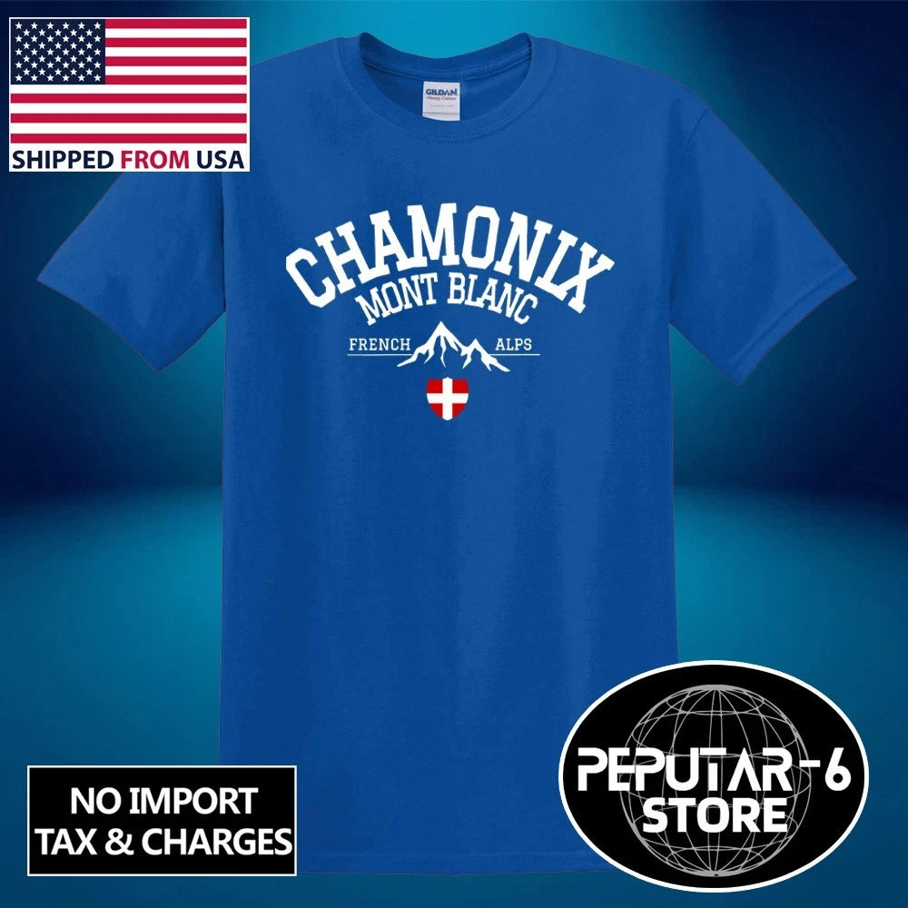 Chamonix Mont Blanc Hiking Men's Blue Size S-5XL