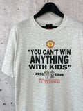 Vintage Manchester United Printed Champions 95-96 Grey Men's Size L Unisex