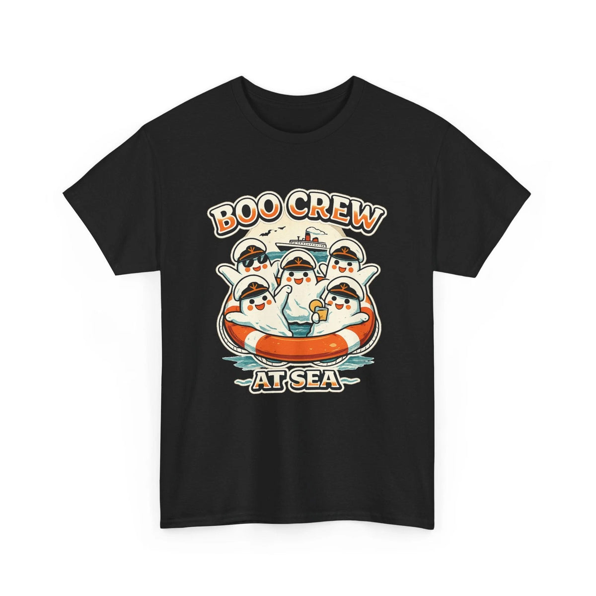 Boo Crew At Sea Shirt Adult Halloween Cruise Ghost Vacation T-Shirt Tee