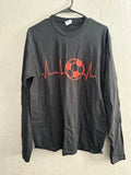 NWOT Soccer Heartbeat Graphic – Size M – Black - #0035 Unisex