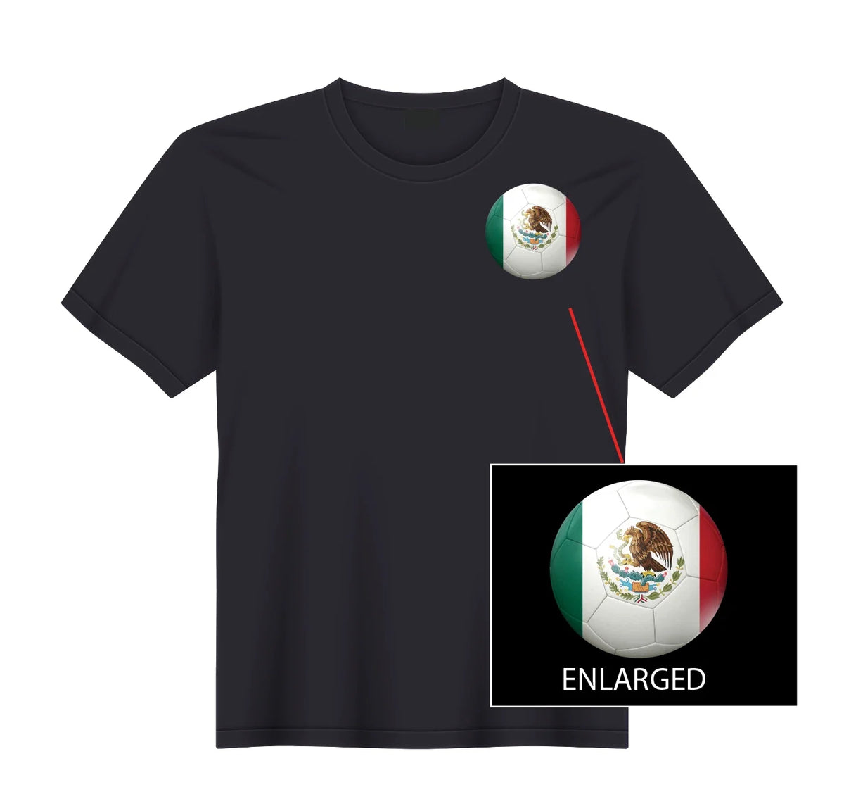 Mexican Soccer Ball Futbol Mexico Guadalajara Monterrey NEW S, M, L, XL Unisex