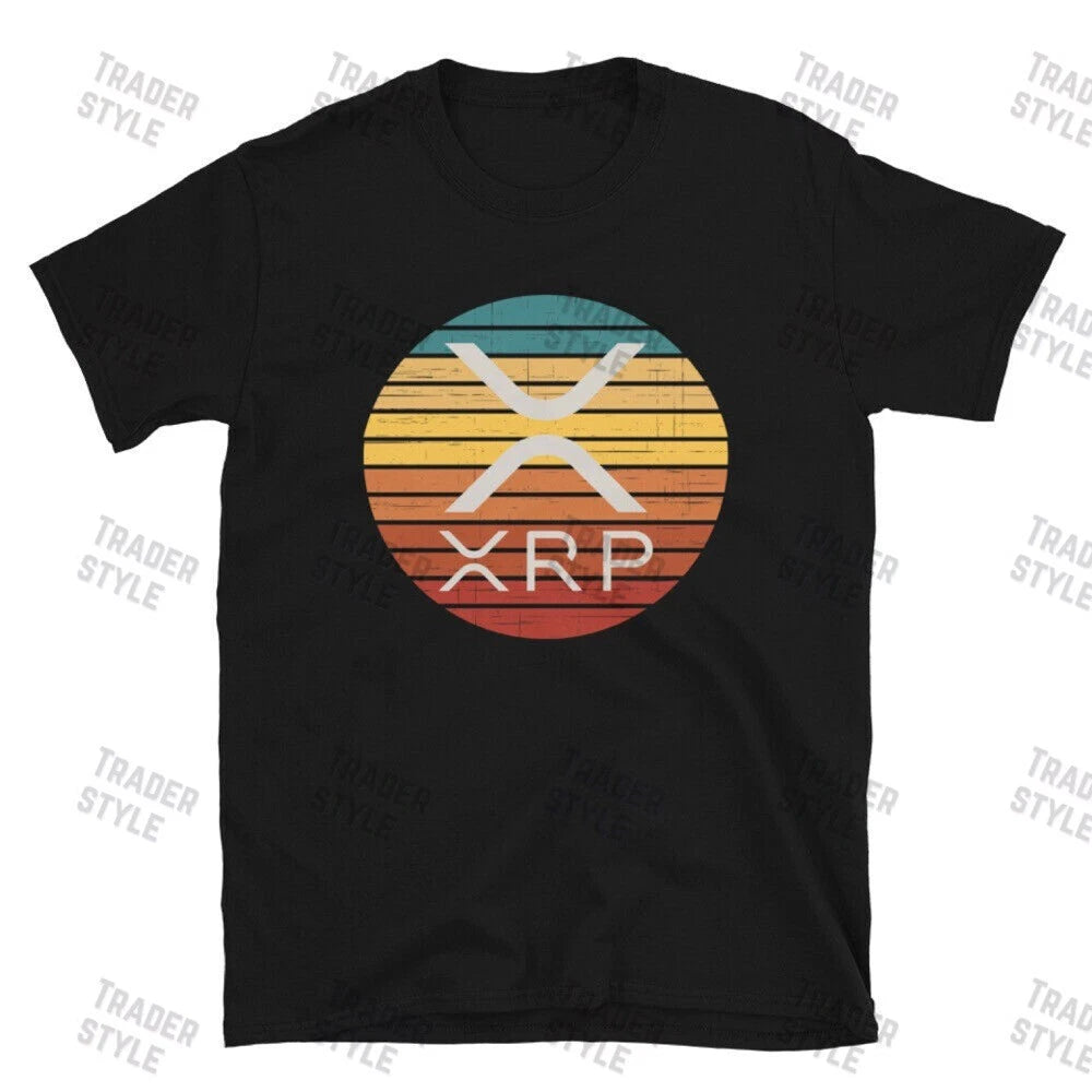 XRP Retro Sunset T-Shirt crypto trader investor gift tee