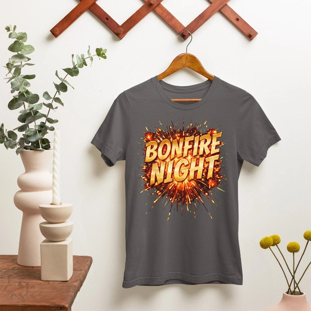 Bonfire Night Fireworks Camping T-Shirt Campfire Festival Outdoor Party Gift