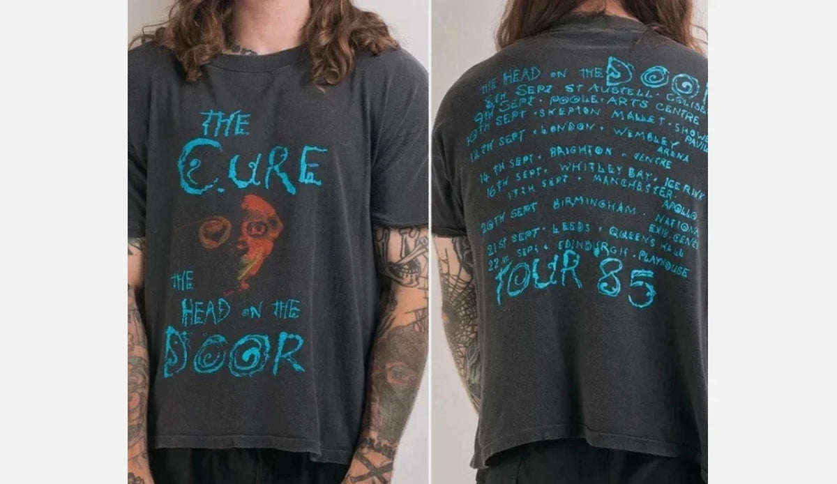 Vintage 1985 The Cure Head On The Door Tour Two Sided - Black Unisex