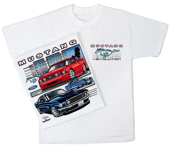Mustang Evolution (41) Men's White Cotton . Ford Mustang Unisex