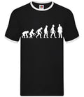 Evolution Of Man Electrician - Mens Ringer - Tradesman Lineman Sparky Gift