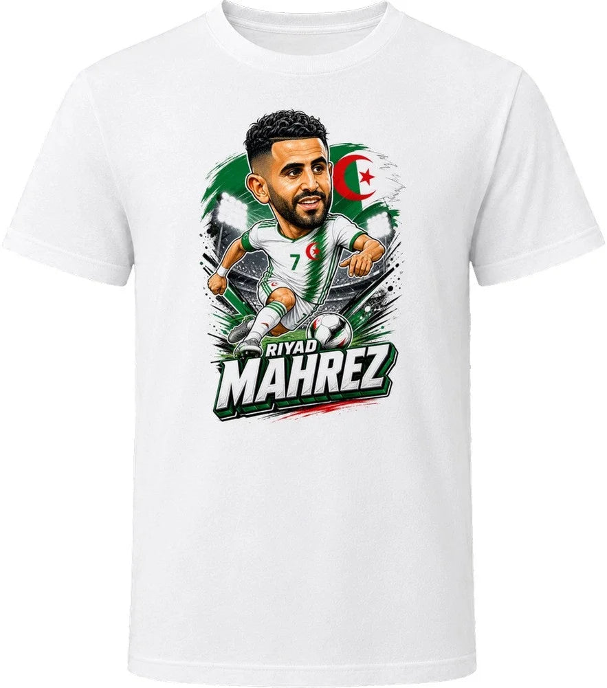 Riyad Mahrez, Algeria Caricature Soccer 2026 T Shirt Unisex