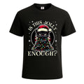 Is This Jolly Enough Black Cat Merry Christmas Tree Men's T-Shirt joke Tee Top