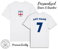 England Flag Personalised Name & No World Cup 2026 Ki Football 6 Nations Unisex