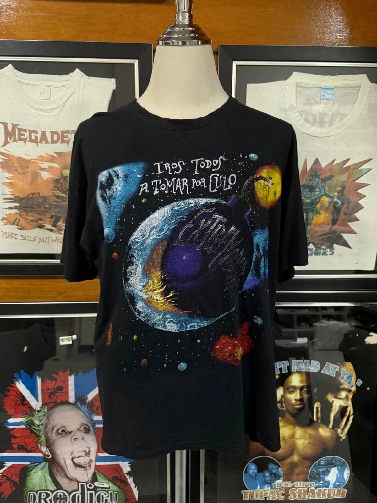 Vintage Y2K Extremoduro Iros Todos A Tomar Por Culo T-Shirt Black JHK  XXL
