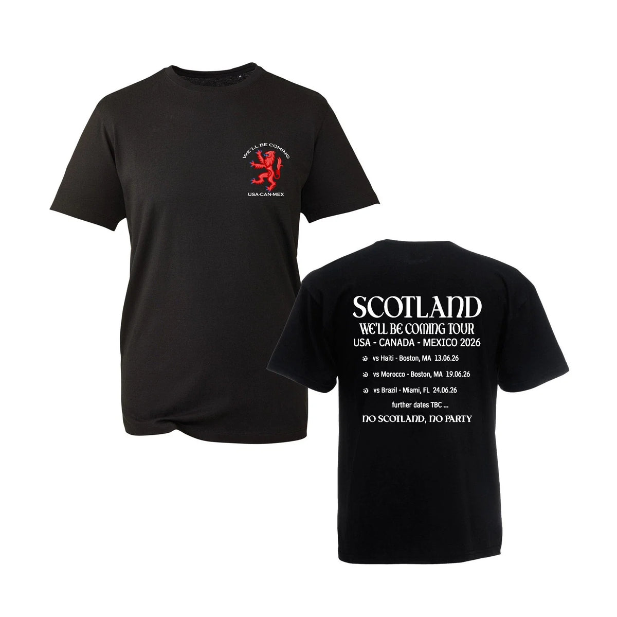 Scotland Football Tour 2026 T Shirt Schedule Tartan Army Supporter Gift Black Unisex