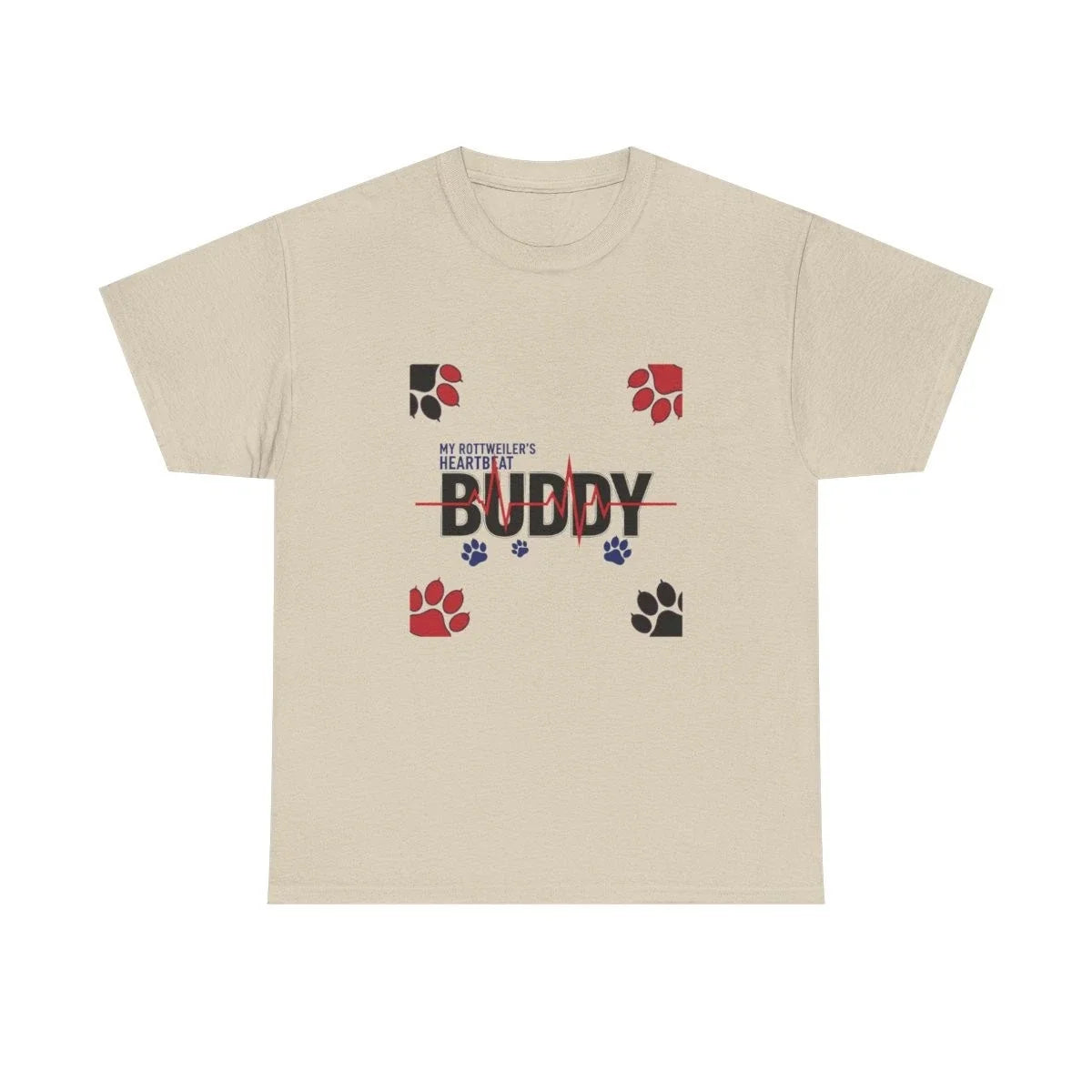 Custom Rottweiler Paw Print Heartbeat Shirt Personalized Pet Name Easter Gift Unisex