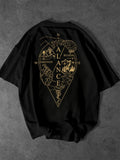 Men's Streetwear Balance Reason Emotion Compass Graphic Print Crew Neck Unisex