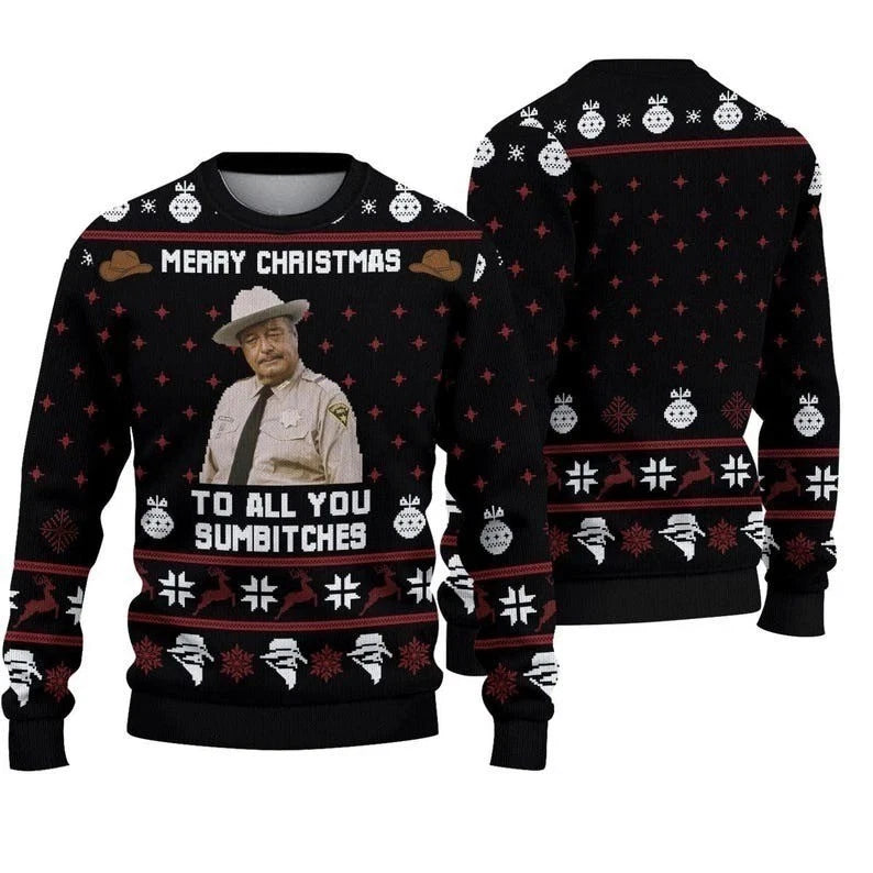 Merry Christmas To All You Sumbitches Ugly Sweater, Funny Movie Merry Christmas