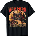 Vampurr Bites Again Halloween Cat Vintage Vampire Graphic T-Shirt